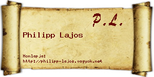 Philipp Lajos névjegykártya